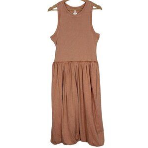 NWT Anthropologie Daily Practice Center Court Dress Pink Peach Bubble Midi L